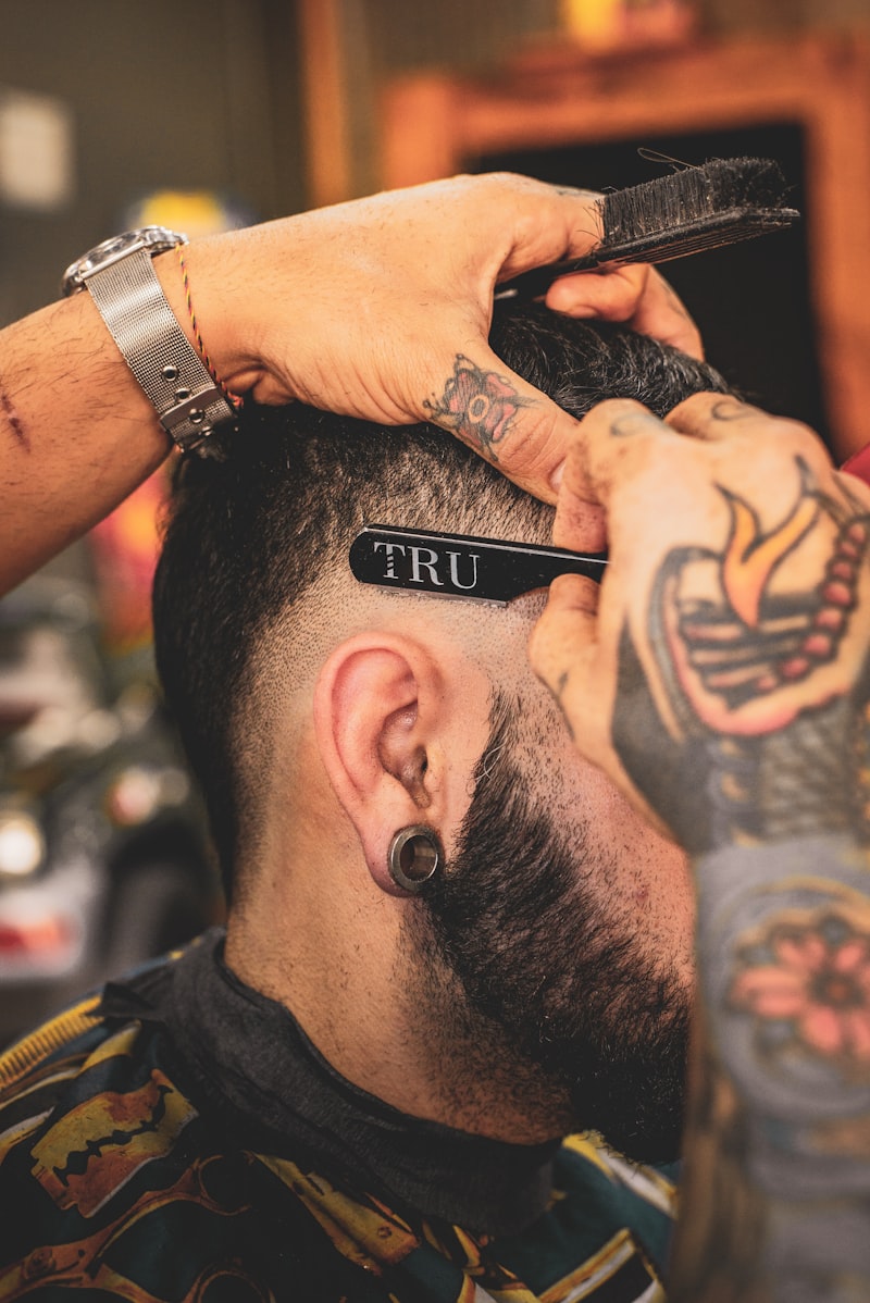 Barber giving a haircut